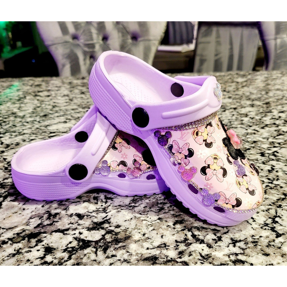Custom Handmade Bling Crocs Kids Shoe Sizes - Picture 5 of 5
